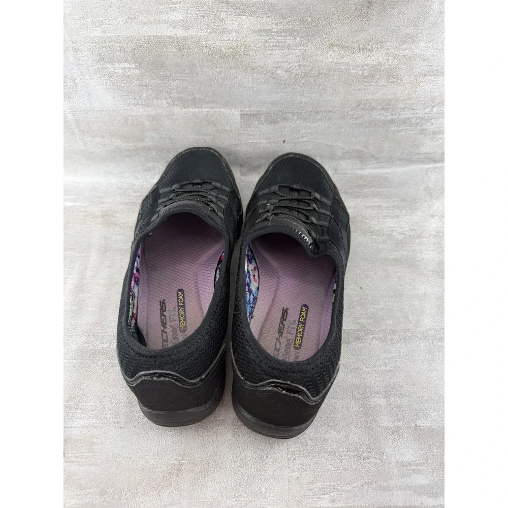 Skechers Relaxed Fit Memory Foam Black Bungee Slip On Shoes 23030TX Women Sz 8.5